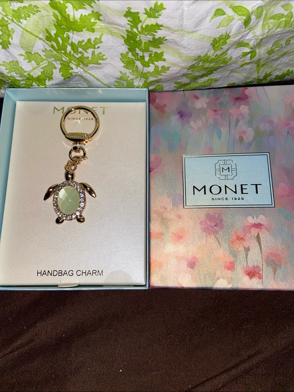Monet Gold Turtle Handbag Charm NIB